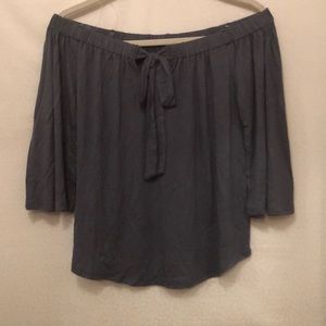 Cute tie front off the shoulder top